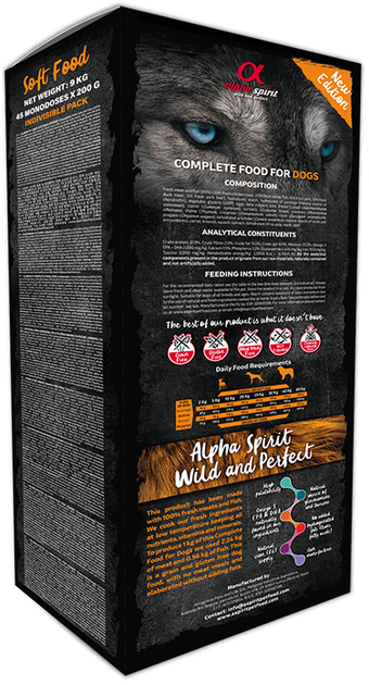 Полувлажный корм для собак Alpha Spirit MultiProtein Box со вкусом мяса и рыбы 9 кг (as3001209) - изображение 2