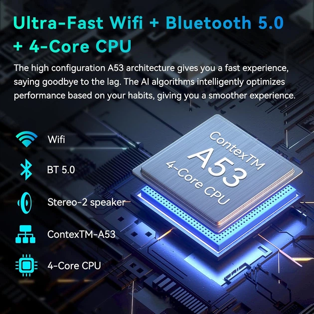 Планшет 10.1" Freeski MB1001 2/64Gb 4 ядра Android 13 5000 mAh Серебристый - изображение 2