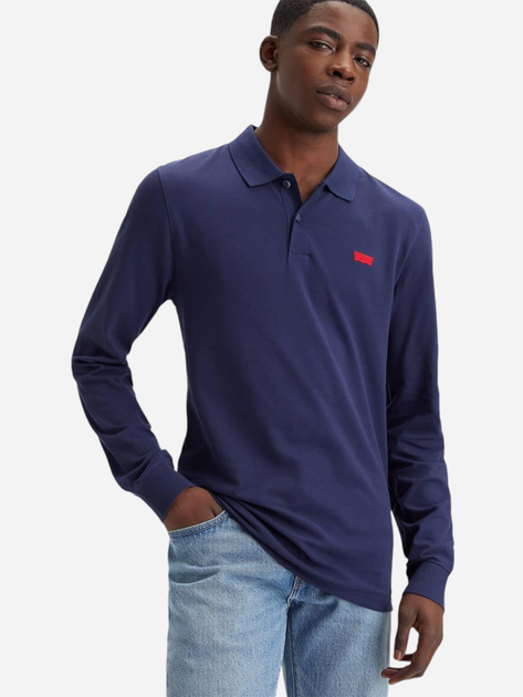 Поло довге чоловіче Levi's Ls Slim Housemark A5797-0001 S Синє (5401128307555) - зображення 1