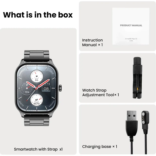 Смарт-часы Amazfit Pop 3S Metal Black - Фото 10 Смарт-часы Amazfit Pop 3S Metal Black - изображение 10