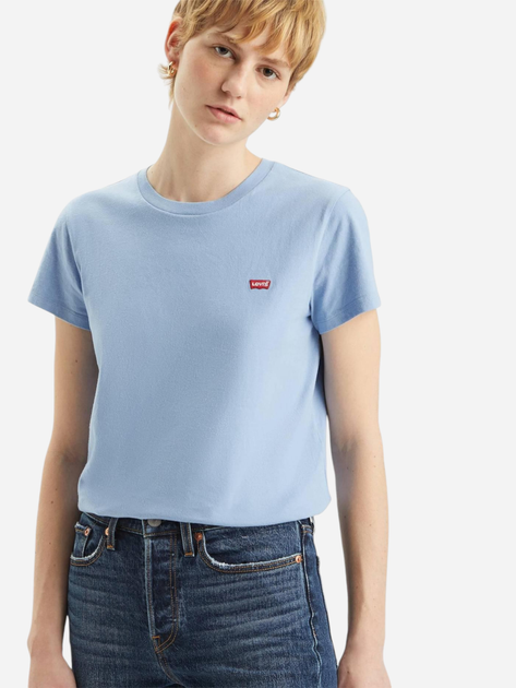 Футболка бавовняна жіноча Levi's Perfect 39185-0347 S Блакитна (5401157352670) - зображення 1