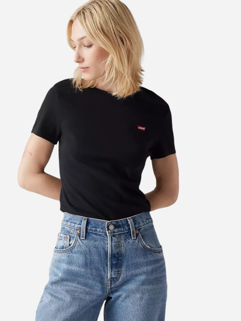 Футболка бавовняна жіноча Levi's Essential Hm Ss 000KK-0001 S Чорна (5401157287132) - зображення 1