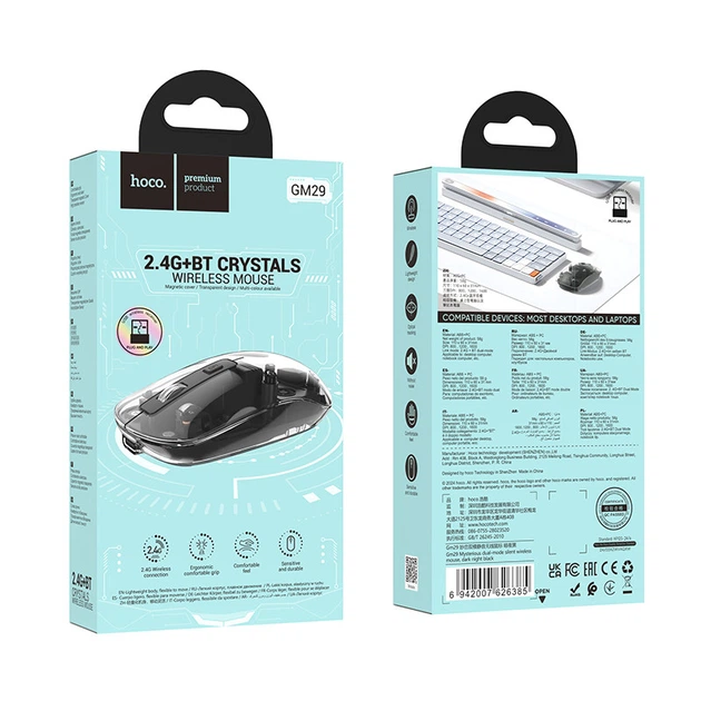 Миша HOCO GM29 Mysterious dual-mode silent wireless mouse Dark Night Black - изображение 2