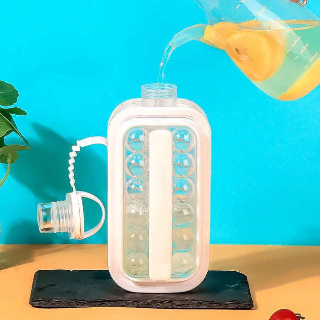 Силиконовая форма для льда с крышкой на 14 кубиков Cool Home ICE Tray лоток для заморозки воды White - Фото 2 Силиконовая форма для льда с крышкой на 14 кубиков Cool Home ICE Tray лоток для заморозки воды White - изображение 2