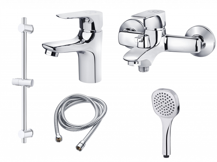 Набор смесителей PERLA SPLIT (PSH404+PSH403+PSF1002+PSF2002+ PSH1850 ) 104041-C - изображение 1