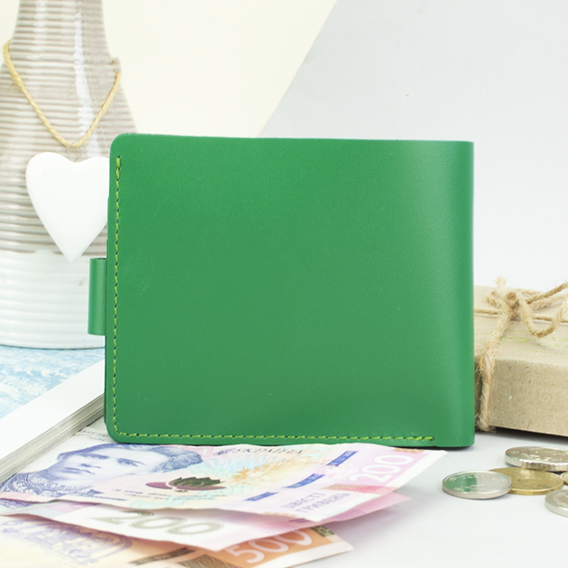Портмоне женское кожаное на кнопке Handycover HC0042 зеленое - изображение 10