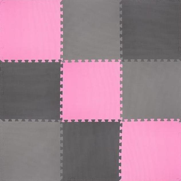 Килимок пазл HMS One Fitness MP10 10 мм 9 елементів Pink-Grey-Black (5907695592061) - зображення 5