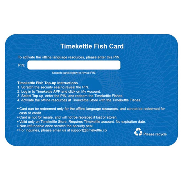 Карта пополнения Timekettle Fish Card x30 для переводчиков WT2, M3, Офлайн пакет языков - изображение 2