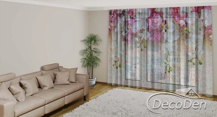 3D - Фото Тюль PHOTODECOR "3D Ламбрекени з білих орхідей" 1 кв.м - Фото 2 3D - Фото Тюль PHOTODECOR "3D Ламбрекени з білих орхідей" 1 кв.м - зображення 2