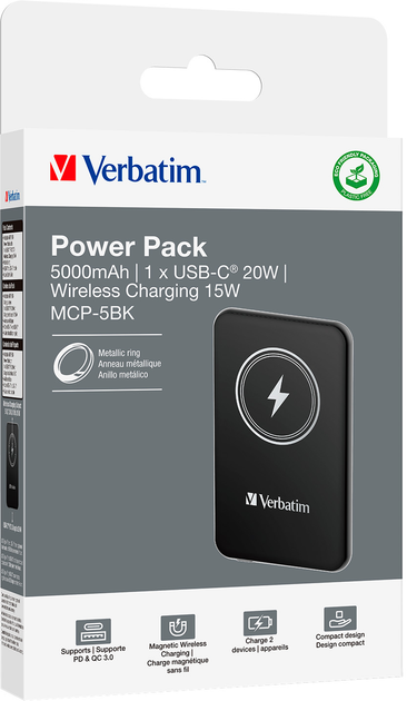УМБ Verbatim Charge 'n' Go 5000 mAh 20W Black (23942322405) - зображення 4