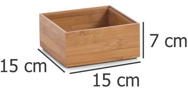 Pojemnik do przechowywania Zeller bambusowy 15 x 15 x 7 cm (4003368133300) - obraz 3