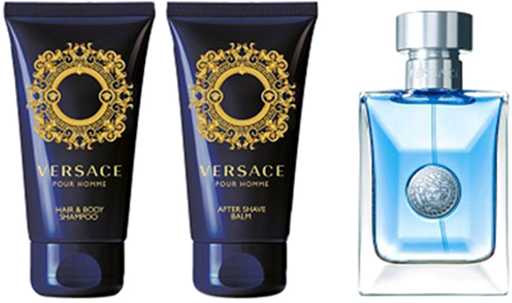 Zestaw prezentowy męski Versace Pour Homme Woda toaletowa 50 ml + Balsam po goleniu 50 ml + Szampon 50 ml (8011003885091) - obraz 2