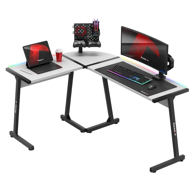 Компьютерный стол Huzaro Hero 6.0 RGB White - изображение 12