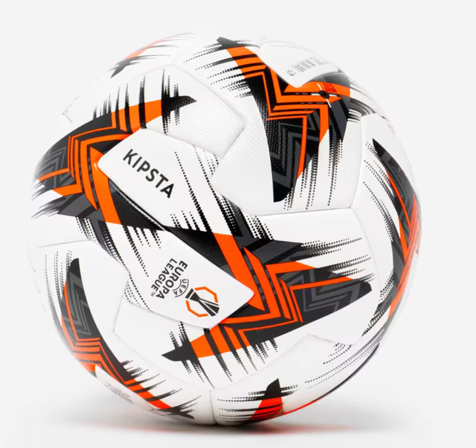 Футбольный Мяч №5 (68 до 70 см) KIPSTA UEFA Europa League Replica (от 12 лет) Гибридный Мяч Белый Оранжевый - изображение 4