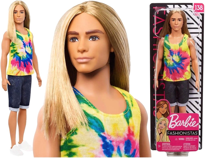 Лялька Barbie Fashionistas Кен стильний довге волосся (0887961804461) - зображення 1