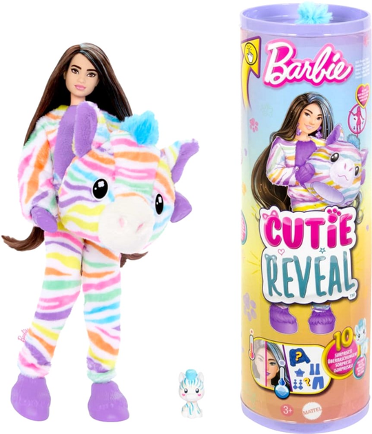 Lalka Barbie Cutie Reveal Zebra seria Kolorowe marzenia (0194735178681) - obraz 1