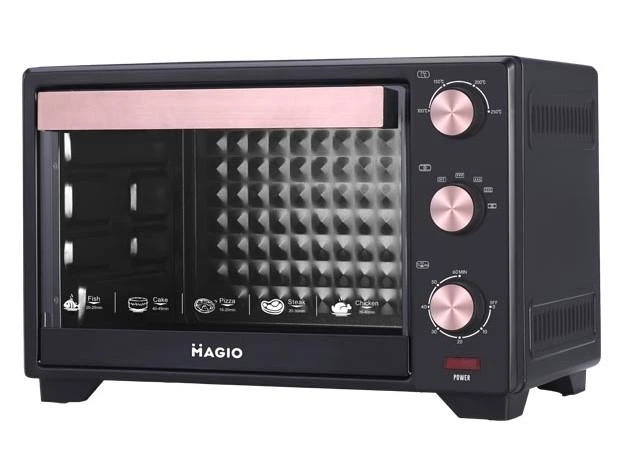 Электрическая печь 20 л с конвекцией грилем подсветкой Magio MG-247 1500Вт 4 режима нагрев 250 таймер духовка настольная черная - изображение 2