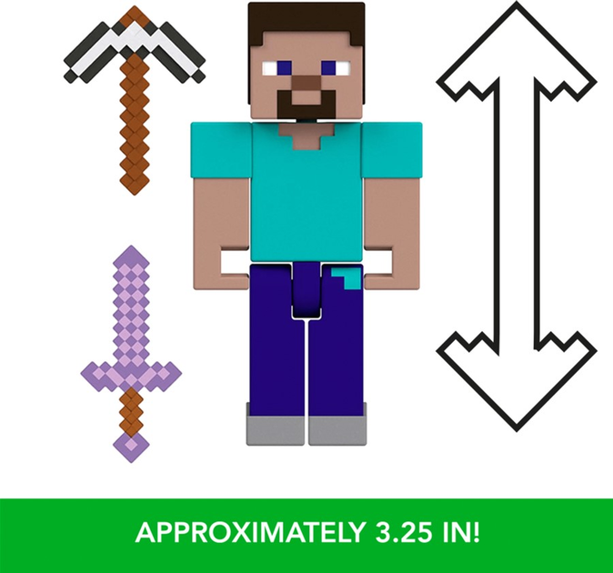 Набір Mattel Minecraft Steve Фігурка базова + аксесуар (0194735194346) - зображення 4