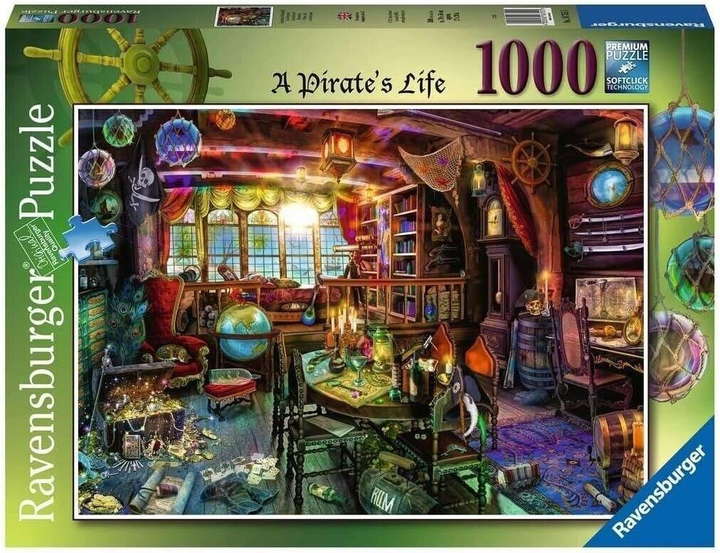 Puzzle Ravensburger Pirackie życie 70 x 50 cm 1000 elementów (4005555001195) - obraz 1