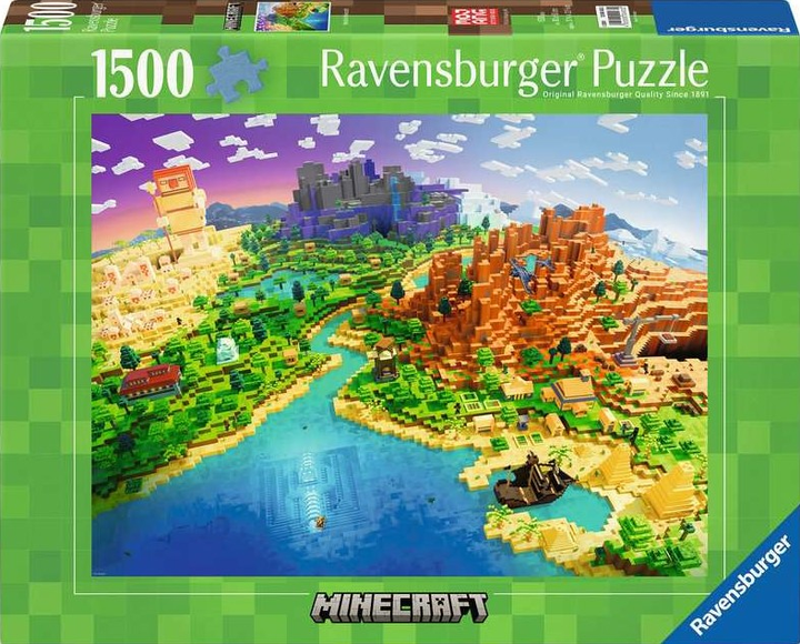 Пазл Ravensburger Світ Minecraft 80 х 60 см 1500 деталей (4005555004332) - зображення 1