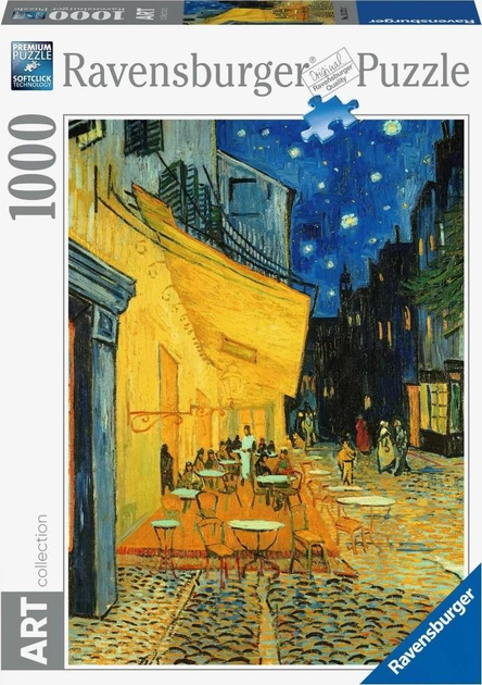 Puzzle Ravensburger Art Taras Kawiarni w nocy 70 x 50 cm 1000 elementów (4005555000600) - obraz 1