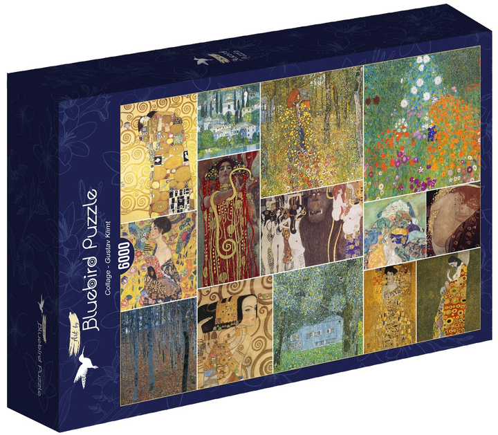 Puzzle Bluebird Collage Gustav Klimt 136 x 96 cm 6000 elementów (3663384601569) - obraz 1