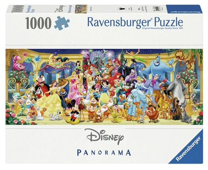 Puzzle Ravensburger Panorama Postacie Disney 70 x 50 cm 1000 elementów (4005555004448) - obraz 1