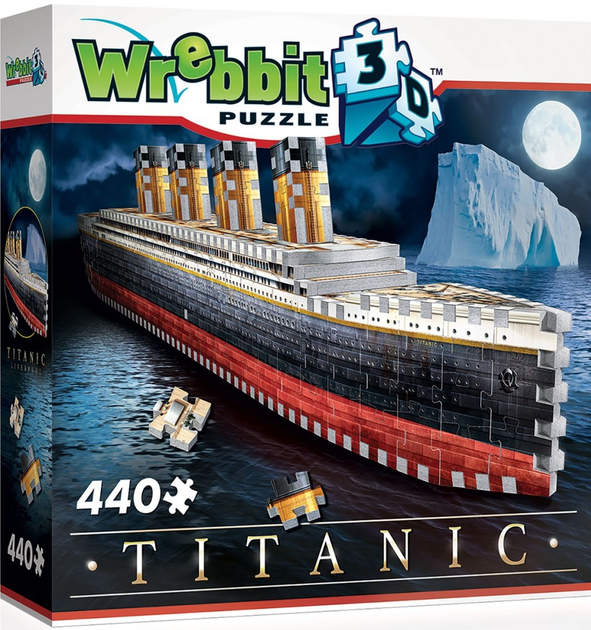 3D Puzzle Wrebbit Titanic 77 x 7.5 x 14 cm 440 elementów (0665541010149) - obraz 1