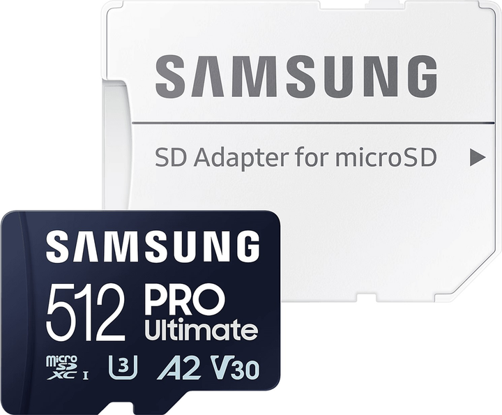 Карта памяти Samsung PRO Ultimate microSDXC 512GB UHS-I U3 V30 A2 + SD адаптер (MB-MY512SA/WW) - изображение 1