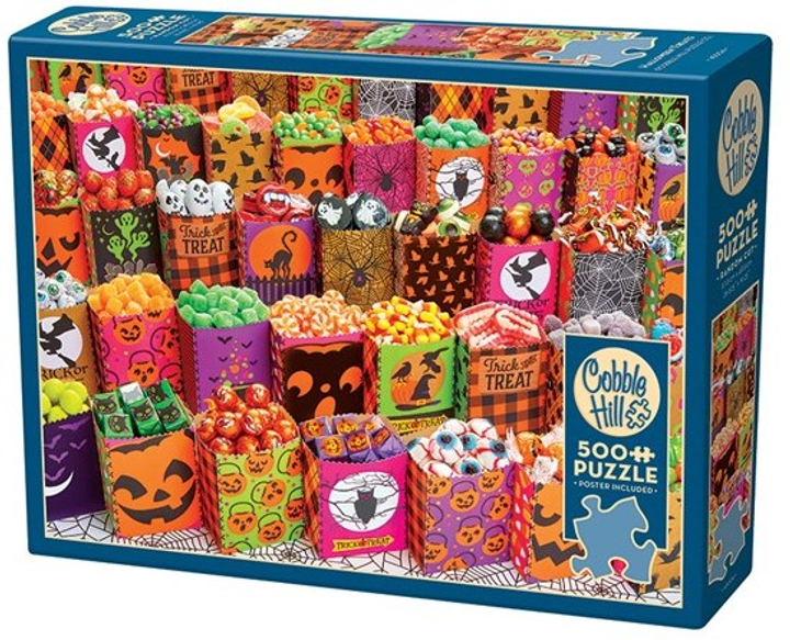 Puzzle Cobble Hill Halloweenowe smakołyki 67.6 x 48.9 cm 500 elementów (0625012450041) - obraz 1