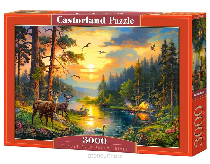 Puzzle Castorland Zachód słońca nad leśną rzeką 92 x 68 cm 3000 elementów (5904438300686) - obraz 1