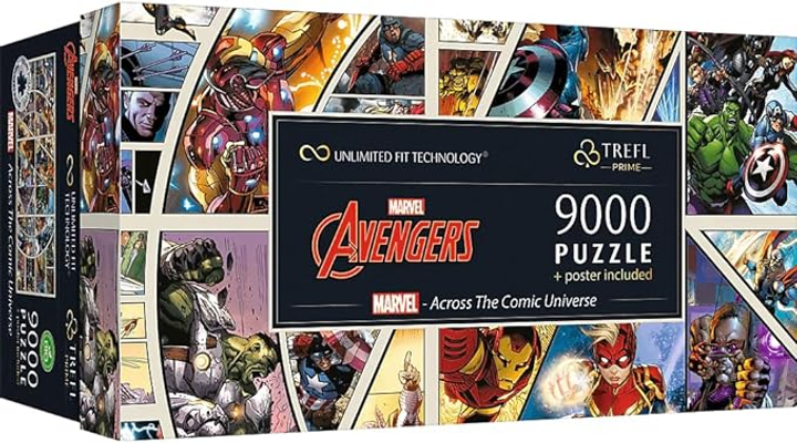 Puzzle Trefl UFT Marvel Across The Comic Universe 198.6 x 92.8 cm 9000 elementów (5900511810226) - obraz 1