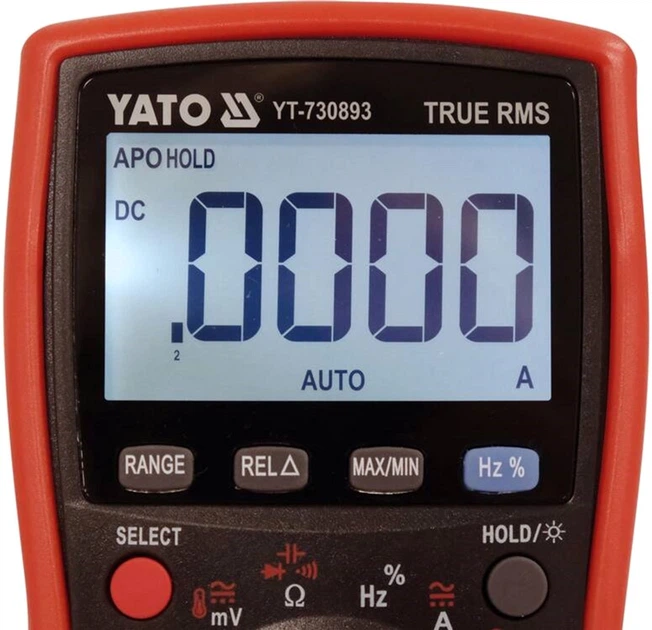 Мультиметр&nbsp;YATO&nbsp;TRUE&nbsp;RMS&nbsp;електричних&nbsp;параметрів&nbsp;з&nbsp;LCD-цифровим&nbsp;діапазоном&nbsp;19999 (YT-730893) (5906083091254) - зображення 3