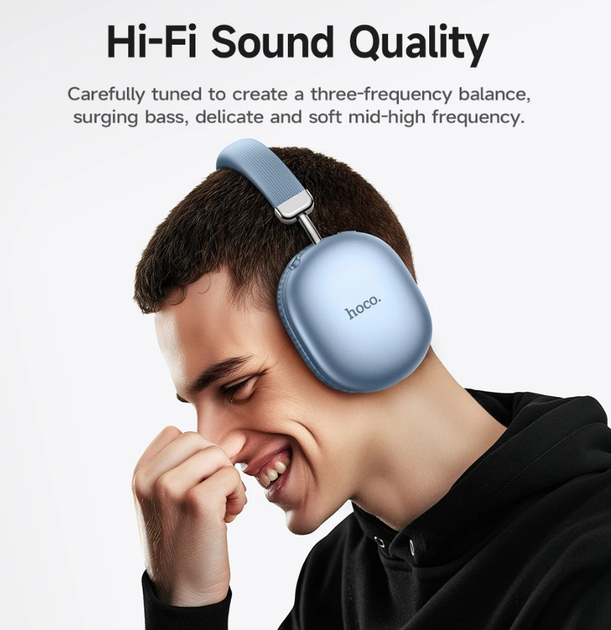 Навушники Bluetooth гарнітура Hoco W35 Max бездротові повнорозмірні Блакитний - зображення 6