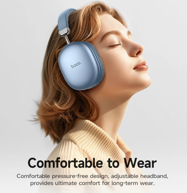 Навушники Bluetooth гарнітура Hoco W35 Max бездротові повнорозмірні Блакитний - зображення 8