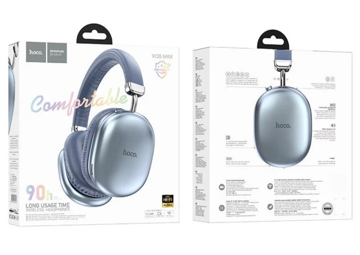 Навушники Bluetooth гарнітура Hoco W35 Max бездротові повнорозмірні Блакитний - зображення 9