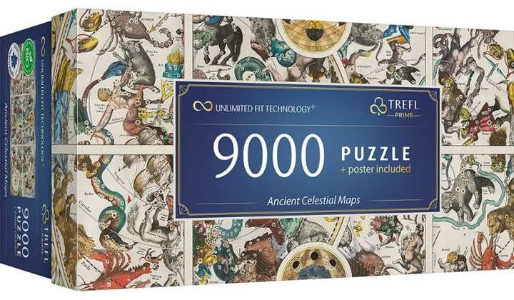 Puzzle Trefl Ancient Celestial Maps 198.6 x 92.8 cm 9000 elementów (5900511810318) - obraz 1