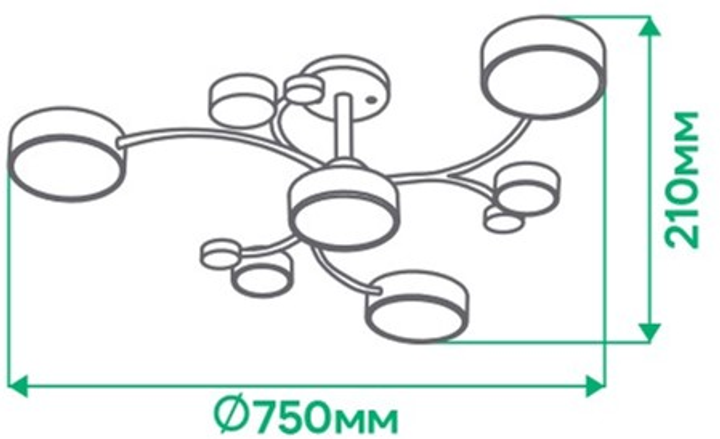 Люстра Ardero AL6197ARD SCANDY 70W Lm 3000К-6500К з пультом керування ПУ (4820273270995) на кухню, для спальні, для вітальні - зображення 6