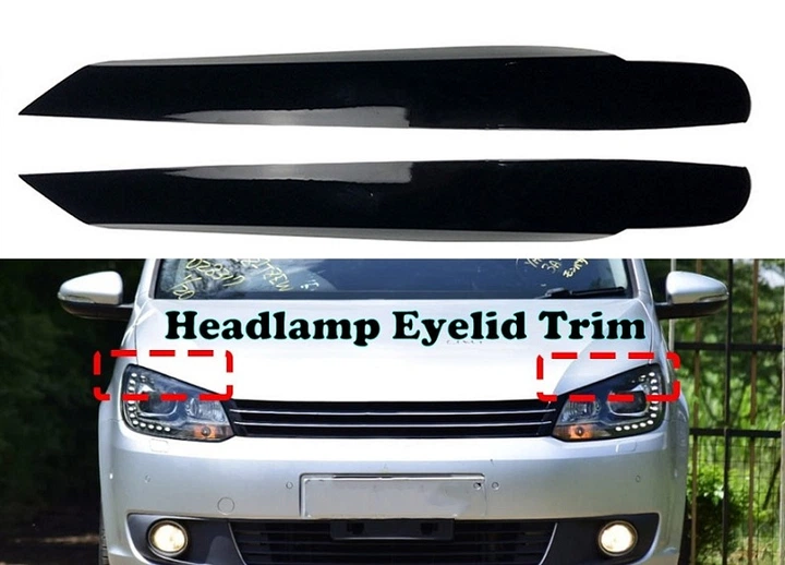 Накладки на фары, реснички VW Touran II черный глянец АБС (10-15 г.в.) - изображение 6