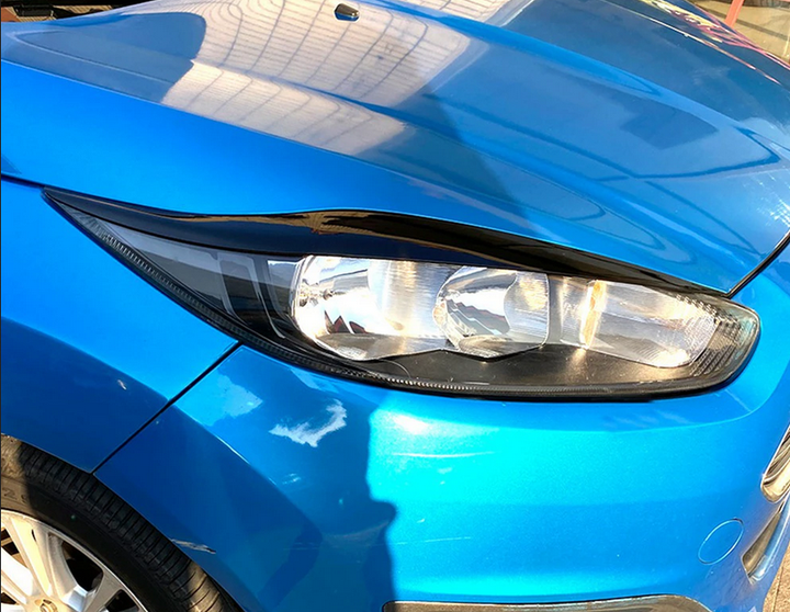 Накладки на фары, реснички Ford Fiesta MK6 черный глянец ABS-пластик (13-17 г.в.) - изображение 4