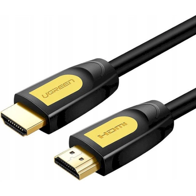 Кабель HDMI UGREEN HDMI to HDMI 2.0 Version Round Cable 5м Black/ Yellow (HD101) - Фото 1 Кабель HDMI UGREEN HDMI to HDMI 2.0 Version Round Cable 5м Black/ Yellow (HD101) - изображение 1