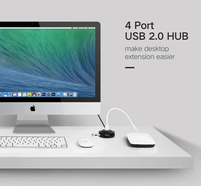 USB-хаб Ugreen USB 2.0 hub разветвитель 4 порта 0.25 м Black (CR106) - изображение 5