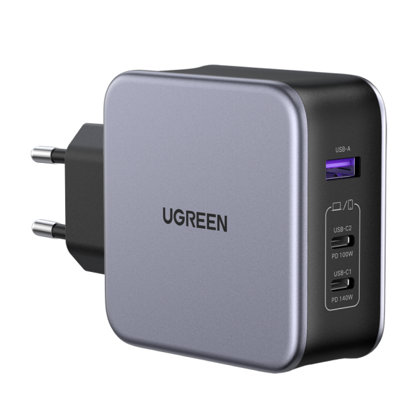 Сетевое зарядное устройство Ugreen 140W USB C GaN PD 3.1 Grey (CD289) - Фото 1 Сетевое зарядное устройство Ugreen 140W USB C GaN PD 3.1 Grey (CD289) - изображение 1