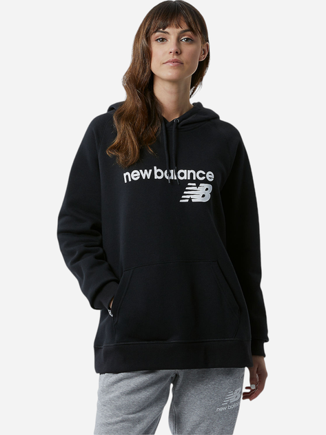 Bluza damska z kapturem kangurka New Balance NBWT03810BK M Czarna (194389408066) - obraz 1