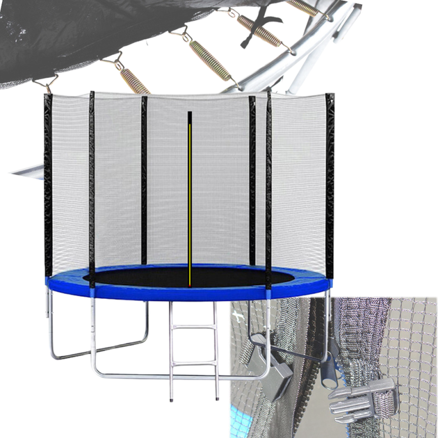 Батут SJ 10ft (312см) синий с внешней сеткой - Фото 1 Батут SJ 10ft (312см) синий с внешней сеткой - изображение 1