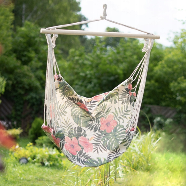 Подвесное кресло-гамак Jumi Garden Tropical с чехлом до 100 кг - изображение 9