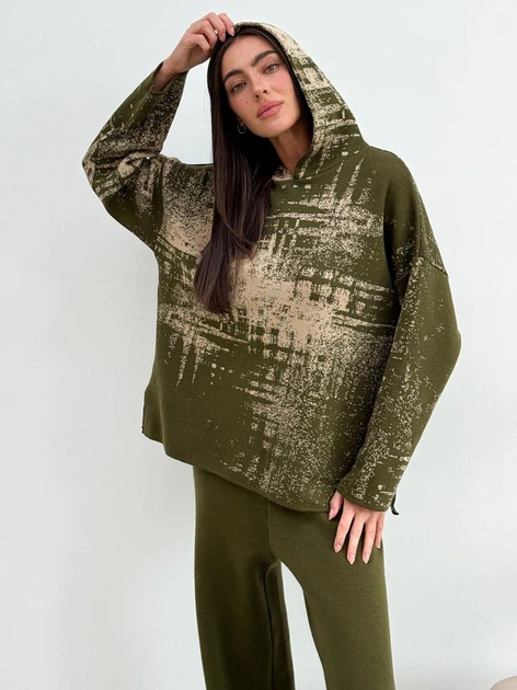 Худи теплое оверсайз женское ARTKNIT Vibe wool L Оливковое (4823093463370) - Фото 5 Худи теплое оверсайз женское ARTKNIT Vibe wool L Оливковое (4823093463370) - изображение 5