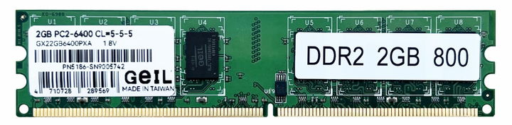 Оперативная память GeIL DDR2 2Gb 2Rx8 800Mhz PC2-6400 CL5-5-5 GX22GB6400PXA - изображение 1