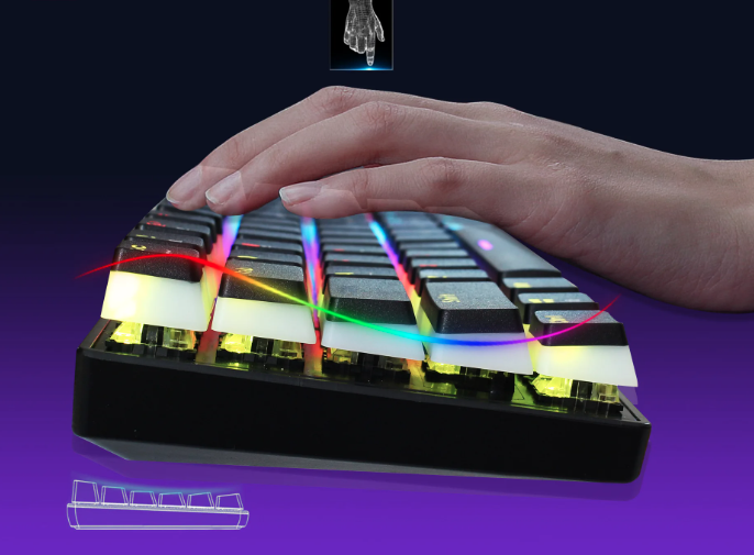 Механическая клавиатура с пудинг кейкапами PBT Pudding Keycaps