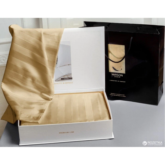 Постельное белье MirSon Сатин Premium-страйп Carmela 160х220 (2200001478930)[35089] - изображение 2